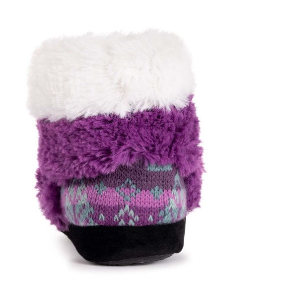 Muk Luks Purple Monkey Slipper Boots Girls Size Large 13-2 or 6-9 Years - Picture 3 of 6